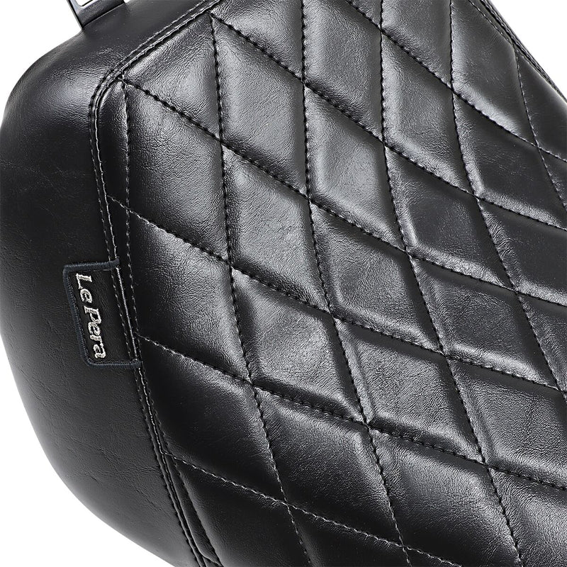 Le Pera Bare Bones Diamond Stitched Solo Seat For Harley-Davidson 2018-2025 Softail Fat Boy FLFB/FLFBS Models