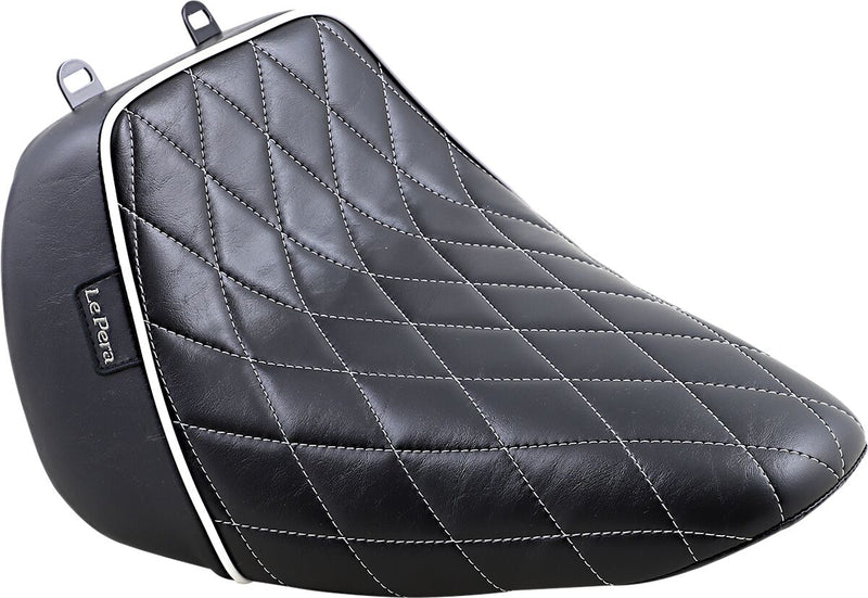 Le Pera Bare Bones Solo Seat Black White Vinyl #LYO-007DMWTP