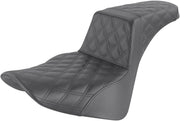 Saddlemen Black Lattice Stitched Step Up Seat for 2018-2026 Harley-Davidson Softail Motorcycles #818-33-175