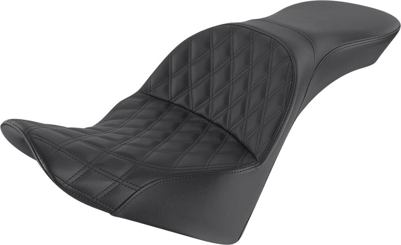 Saddlemen Black Explorer Lattice Stitched Seat for 2018-2024 Harley-Davidson Softail Motorcycles #818-33-029LS