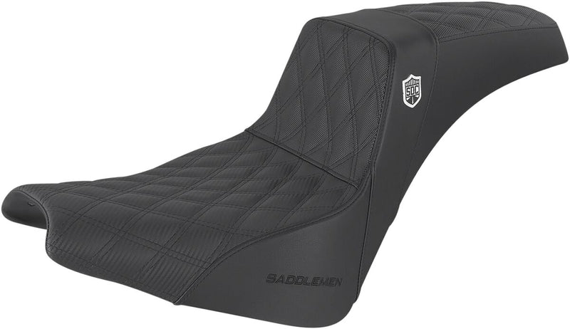 Saddlemen Black Pro Series SDC Performance Gripper Seat w/o Drivers Backrest for 2018-2020,2025-2026 Harley-Davidson Softail Street Bob - FXBB and 2021-2024 Harley-Davidson Softail Street Bob - FXBBS Motorcycles #SC81830DB