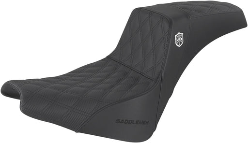 Saddlemen Black Pro Series SDC Performance Gripper Seat w/o Drivers Backrest for 2018-2020,2025-2026 Harley-Davidson Softail Street Bob - FXBB and 2021-2024 Harley-Davidson Softail Street Bob - FXBBS Motorcycles