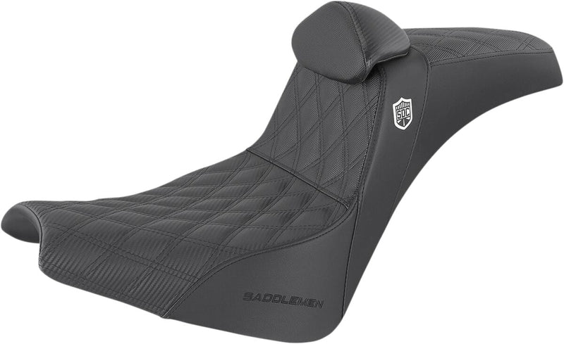 Saddlemen Black Pro Series SDC Performance Gripper Seat w/Backrest for 2018-2020 Harley-Davidson Softail Street Bob - FXBB Motorcycles #SC81830DB0