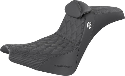 Saddlemen Black Pro Series SDC Performance Gripper Seat w/Backrest for 2018-2020 Harley-Davidson Softail Street Bob - FXBB Motorcycles