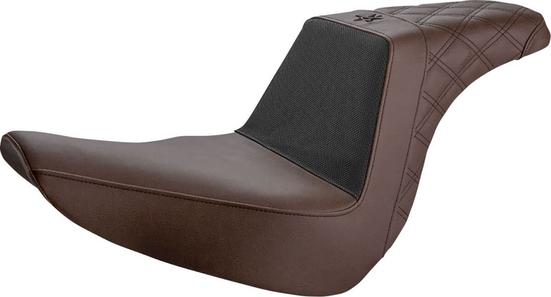 Saddlemen Brown Unknown Gripper Step Up Seat for 2018-2023 Harley-Davidson Softail Motorcycles #UN18-29-173BR