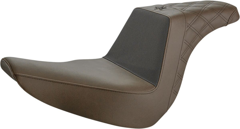 Saddlemen Brown Unknown Gripper Step Up Seat for 2018-2023 Harley-Davidson Softail Motorcycles #UN18-29-173BR
