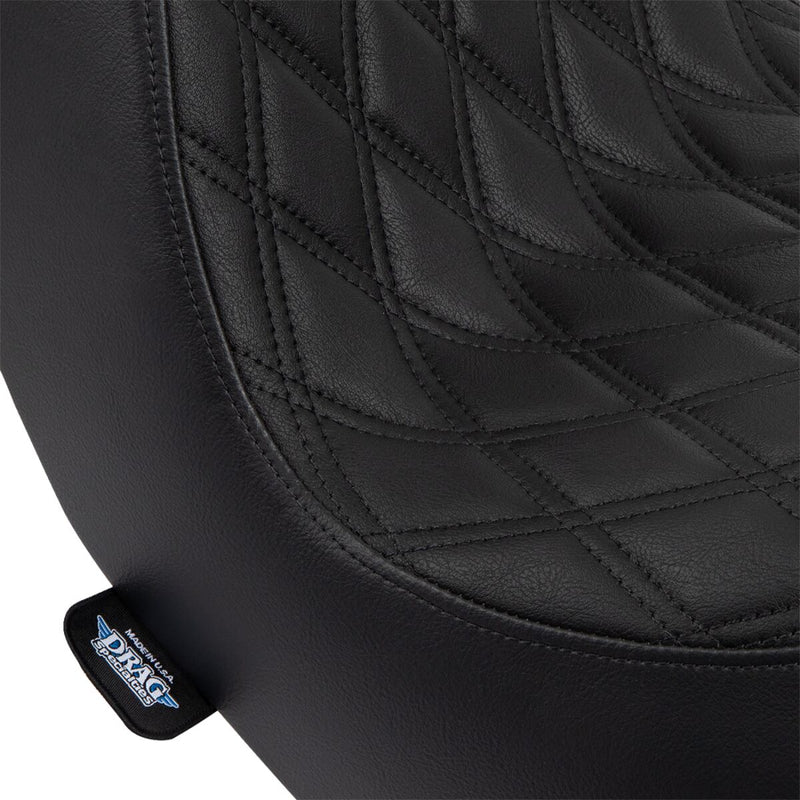 Drag Specialties Seats Predator III Seat Black 2-Up Seat Vinyl #0802-1491