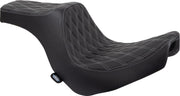Drag Specialties Seats Predator III Seat Black Silver 2-Up Seat Vinyl