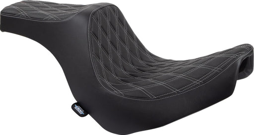 Drag Specialties Seats Predator III Seat Black Silver 2-Up Seat Vinyl