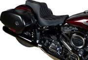 Drag Specialties Seats Predator III Seat Black Silver 2-Up Seat Vinyl Each