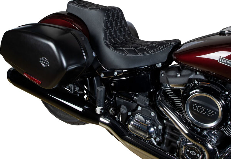 Drag Specialties Seats Predator III Seat Black Silver 2-Up Seat Vinyl Each