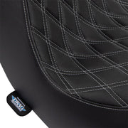 Drag Specialties Seats Predator III Seat Black Silver 2-Up Seat Vinyl Each