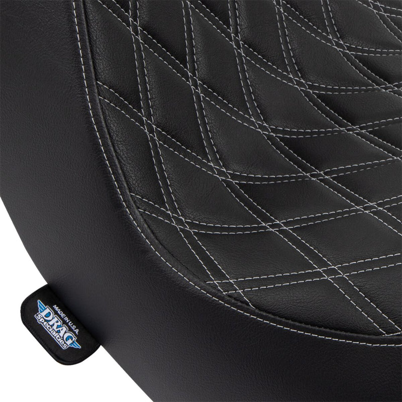 Drag Specialties Seats Predator III Seat Black Silver 2-Up Seat Vinyl Each