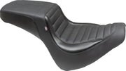 Mustang Squareback 2-Up Seat for 2018-2023 Harley-Davidson Black Foam Vinyl