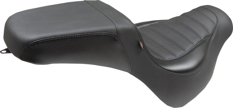 Mustang Squareback 2-Up Seat for 2018-2023 Harley-Davidson Black Foam Vinyl #76005