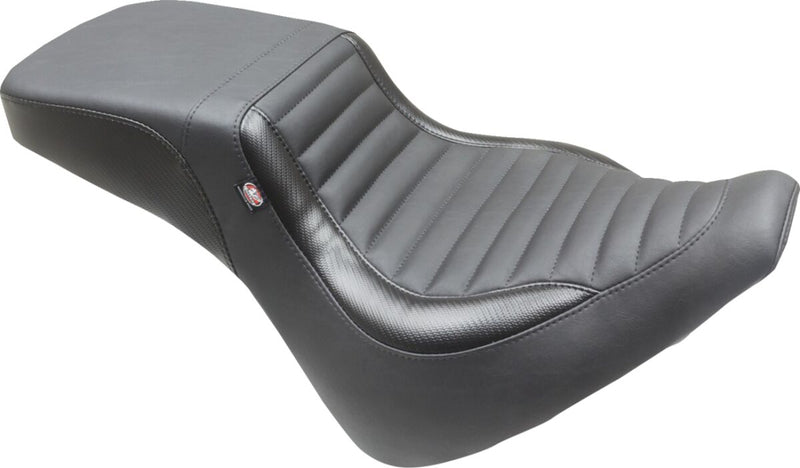 Mustang Squareback 2-Up Seat for 2018-2020 Harley-Davidson FXBR Black Foam Vinyl