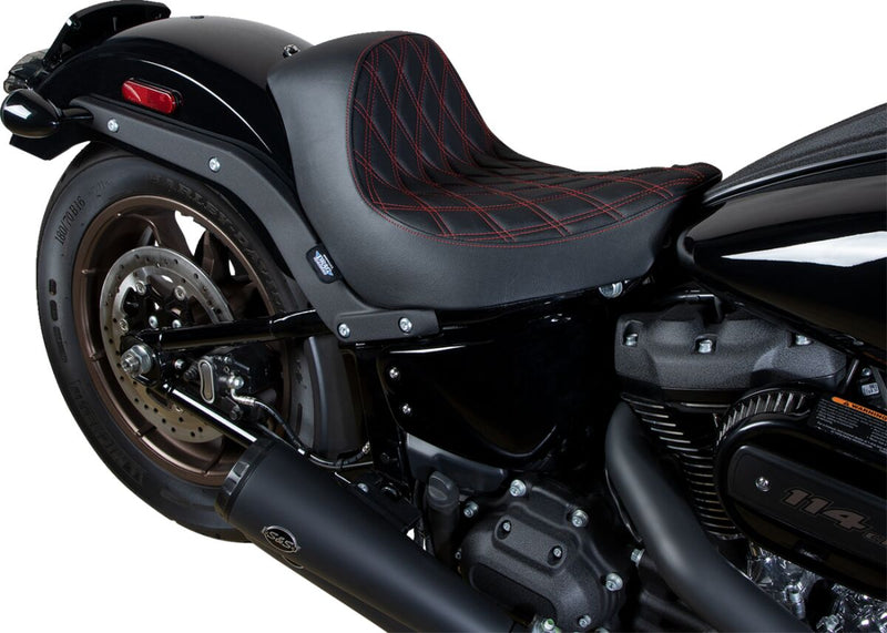 Drag Specialties Seats Solo Seat Black Red Each