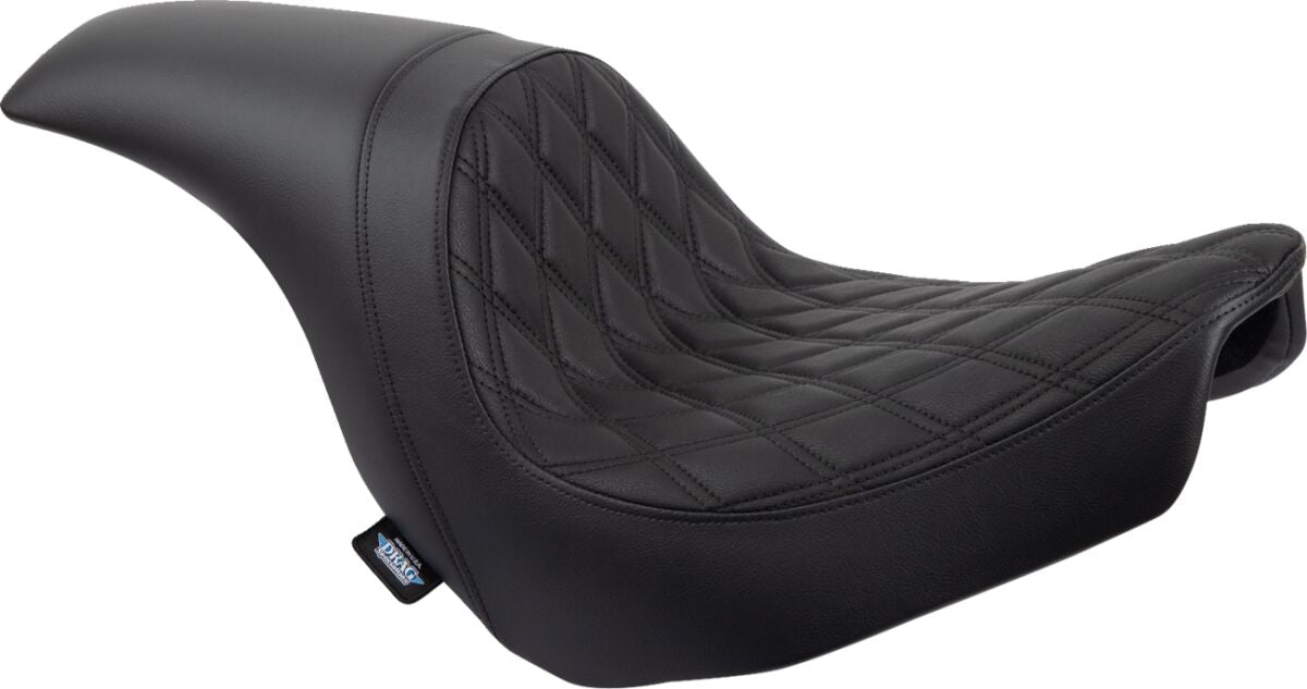Drag Specialties Predator Double Diamond Black Stitched Seat For Harley Davidson 2018-2024 FXLR Low Rider & FLSB Sport Glide Models