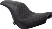 Drag Specialties Seats Predator Seat Black Silver Leather Vinyl