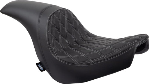 Drag Specialties Seats Predator Seat Black Silver Leather Vinyl