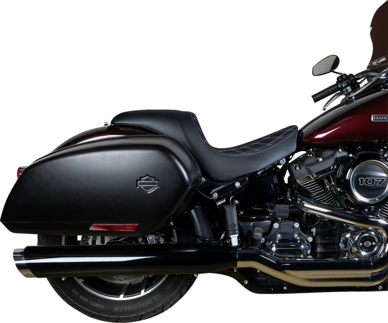 Drag Specialties Seats Predator Seat Black Silver Leather Vinyl Each