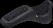 Mustang Kodlin Signature Series Fastback™ Seat for 2018-2024 Harley-Davidson Black Grey 2-Up Seat One-Piece Polyester Polyurethane Each
