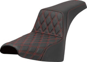 Saddlemen Lattice Stitch Step-Up Seat for 2018-2023 Harley-Davidson Black Red 2-Up Seat Saddlehyde™