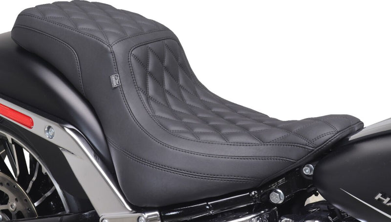 Mustang Squareback Seat for 2023-2026 Harley-Davidson FXBR 1923 ABS Black 2-Up Seat One-Piece Vinyl Each