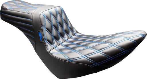 Le Pera Tailwhip Seat for 2018-2025 Harley-Davidson Black Blue 2-Up Seat BikerTec