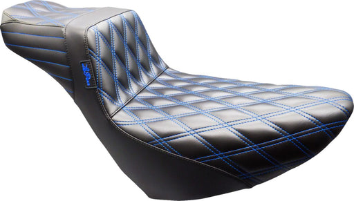 Le Pera Tailwhip Daddy Long Legs Seat for 2018-2025 Harley-Davidson Black Blue 2-Up Seat BikerTec