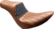 Le Pera Tailwhip Seat for 2018-2025 Harley-Davidson Black Brown 2-Up Seat BikerTec