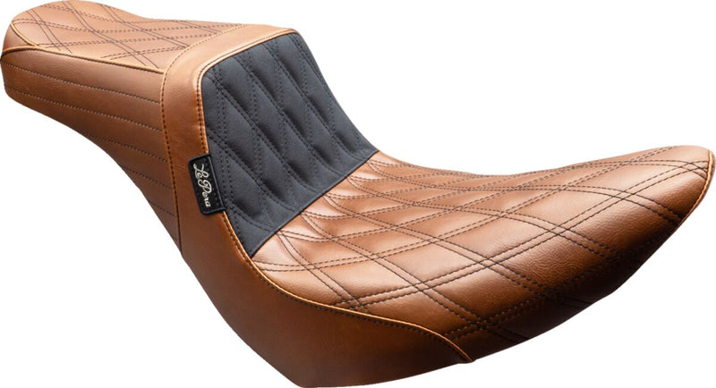 Le Pera Tailwhip Seat for 2018-2025 Harley-Davidson Black Brown 2-Up Seat BikerTec