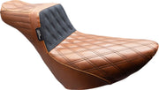 Le Pera Tailwhip Daddy Long Legs Seat for 2018-2025 Harley-Davidson Black Brown 2-Up Seat BikerTec