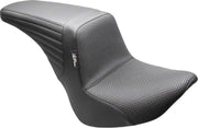Le Pera Kickflip Upfront Seat for 2018-2025 Harley-Davidson Black 2-Up Seat Up-Front BikerTec Vinyl