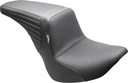 Le Pera Kickflip Upfront Seat for 2018-2025 Harley-Davidson Black 2-Up Seat Up-Front BikerTec Vinyl