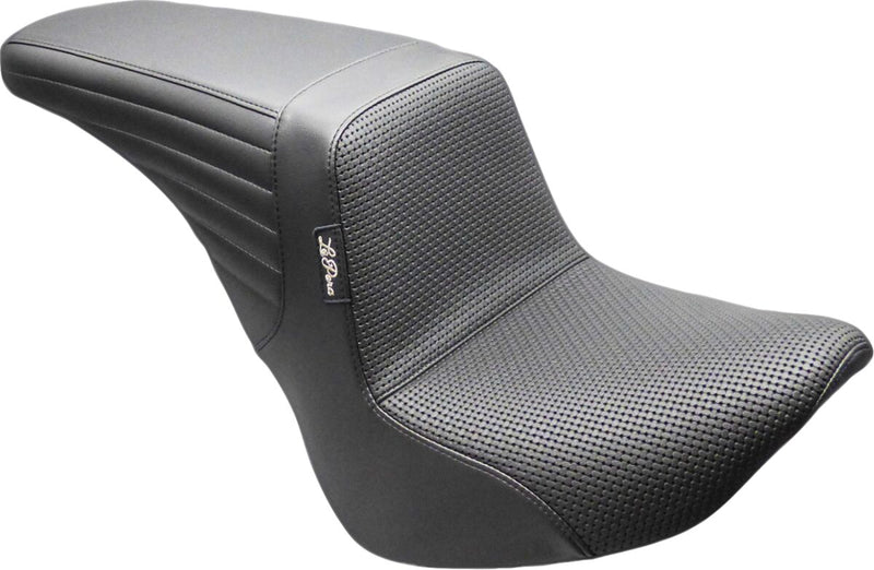 Le Pera Kickflip Upfront Seat for 2018-2025 Harley-Davidson Black 2-Up Seat Up-Front BikerTec Vinyl #LYU-590BW