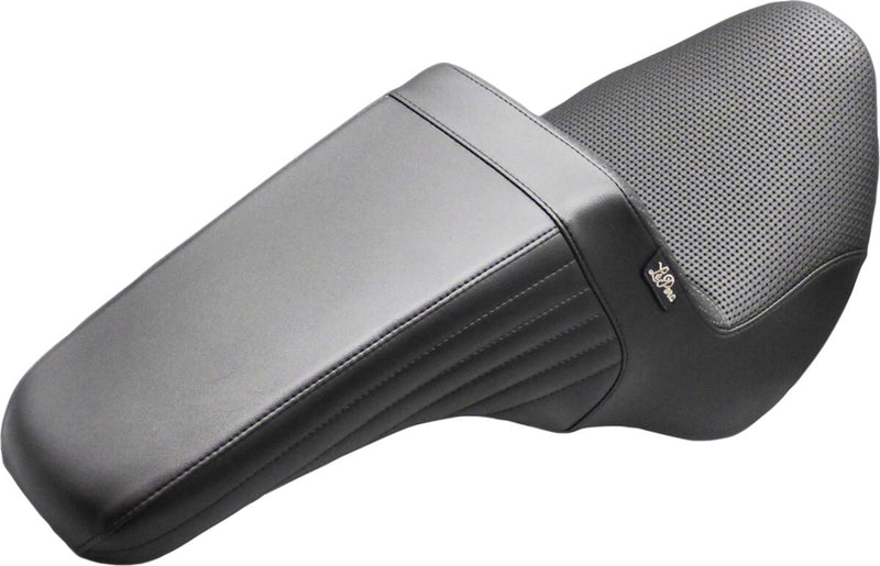 Le Pera Kickflip Upfront Seat for 2018-2025 Harley-Davidson Black 2-Up Seat Up-Front BikerTec Vinyl #LYU-590BW