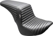 Le Pera Kickflip Upfront Seat for 2018-2025 Harley-Davidson Black 2-Up Seat Up-Front BikerTec Vinyl #LYU-590PT