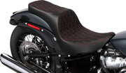 Drag Specialties Seats Freedom Touring Seat for 2018-2025 Harley-Davidson Black Red 2-Up Seat Vinyl #4719D