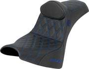 Saddlemen Pro Series SDC Performance Grip Seat for 2018-2026 Harley-Davidson Black Blue 2-Up Seat Saddlehyde™