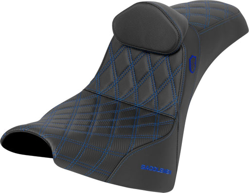 Saddlemen Pro Series SDC Performance Grip Seat for 2018-2026 Harley-Davidson Black Blue 2-Up Seat Saddlehyde™