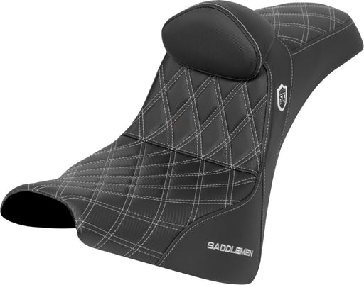 Saddlemen Pro Series SDC Performance Grip Seat for 2018-2026 Harley-Davidson Black Silver 2-Up Seat Saddlehyde™