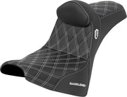 Saddlemen Pro Series SDC Performance Grip Seat for 2018-2026 Harley-Davidson Black White 2-Up Seat Saddlehyde™