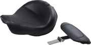 Mustang Wide Solo Seat with Removable Backrest Vintage Black Leather Vinyl