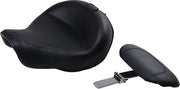 Mustang Wide Solo Seat with Removable Backrest Vintage Black Leather Vinyl #79358