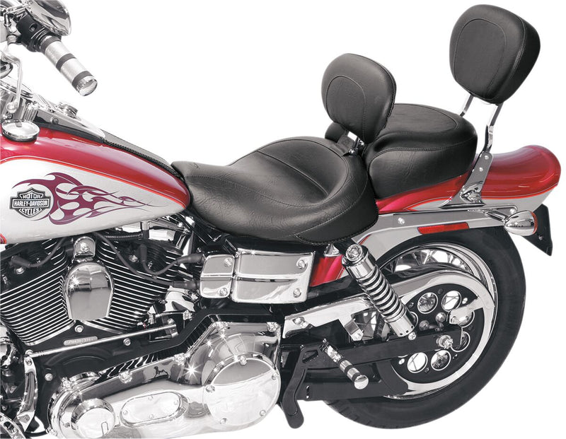 Mustang Wide Solo Seat with Removable Backrest Vintage Black Leather Vinyl #79358