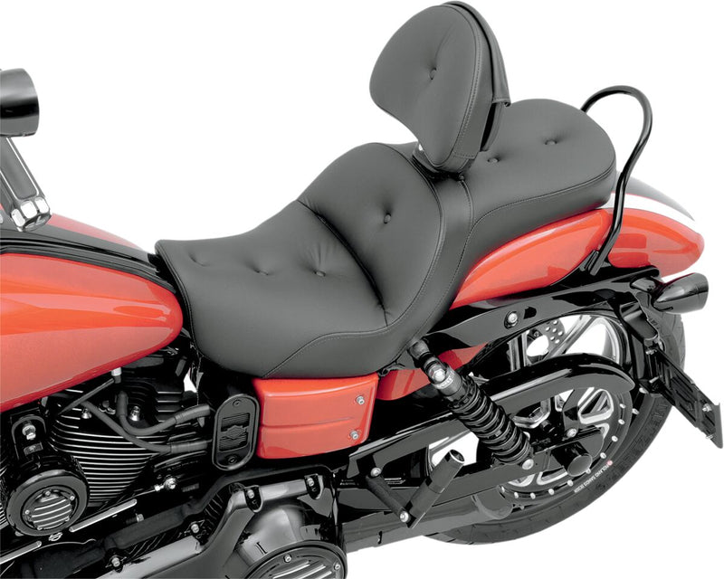 Saddlemen Explorer RS Seat w/Driver Backrest for 2006-2017 Harley-Davidson Dyna Motorcycles Black #806-04-030RS