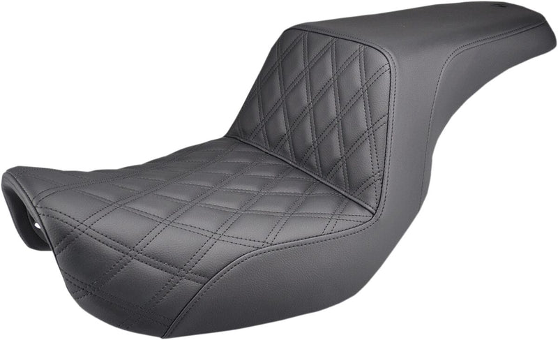 Saddlemen Lattice-Stitch Step-Up Seat for 2006-2017 Harley-Davidson Dyna Motorcycles Black #806-04-172
