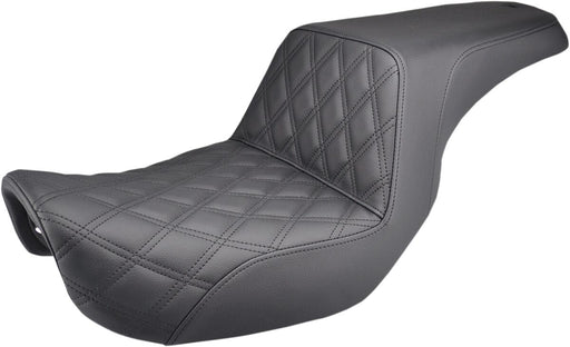 Saddlemen Lattice-Stitch Step-Up Seat for 2006-2017 Harley-Davidson Dyna Motorcycles Black
