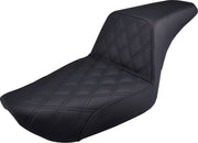 Saddlemen Lattice-Stitch Step-Up Seat for 1996-2003 Harley-Davidson Dyna Super Glide - FXD Motorcycles Black #896-04-172